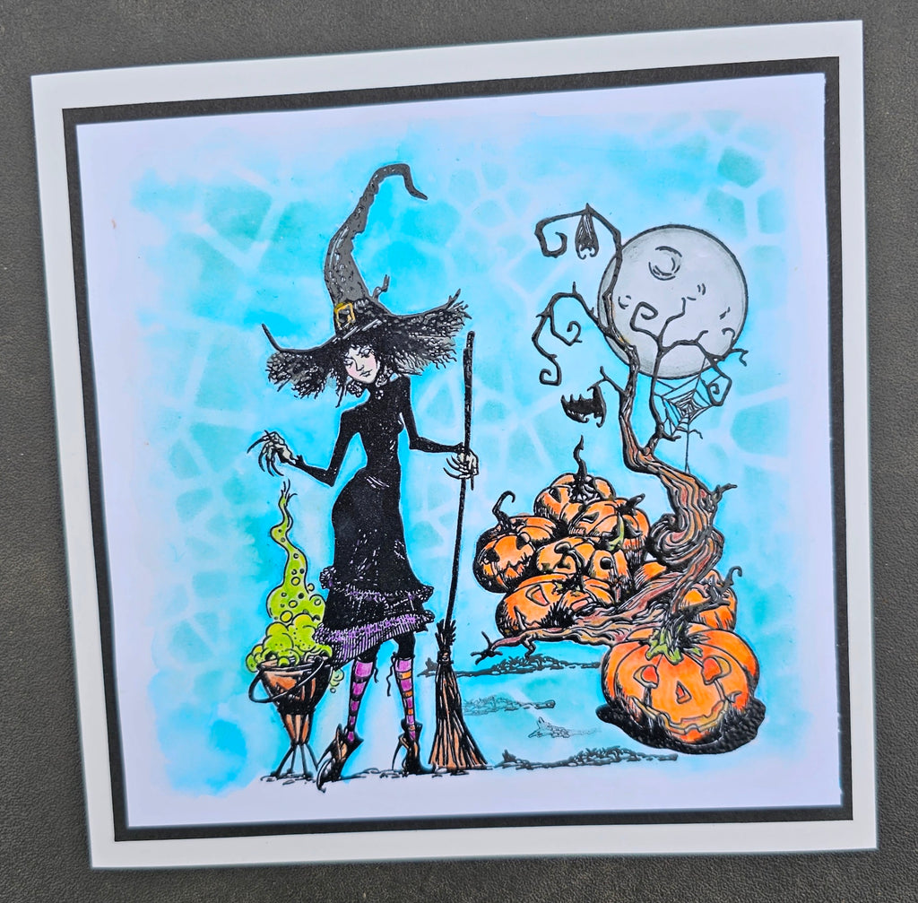 AALL & Create Pumpkin Party A6 Clear Stamps aall1055 halloween witch