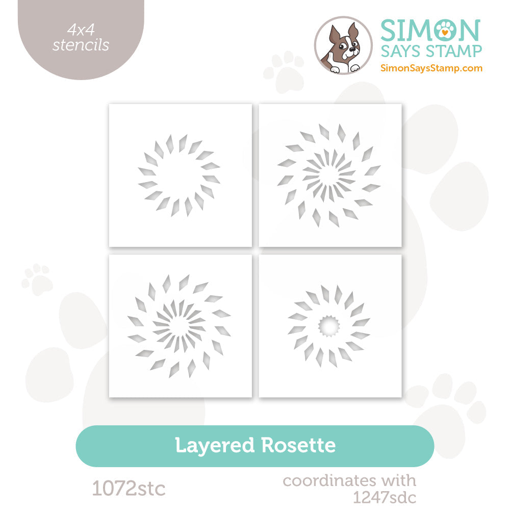 Simon Says Stencils Set of 4 Layered Rosette 1072stc