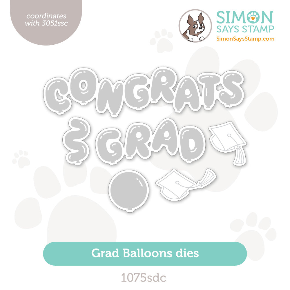 Simon Says Stamp Grad Balloons Wafer Dies 1075sdc Celebrate