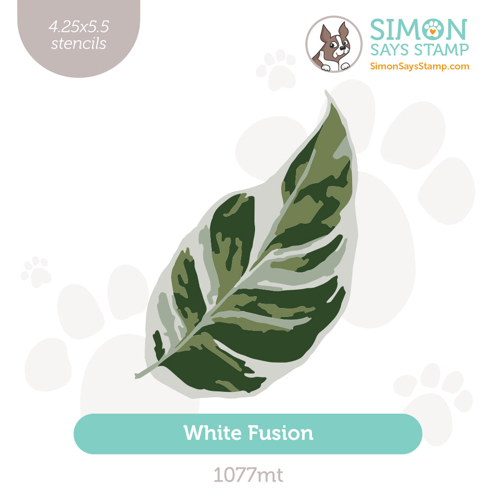 Simon Says Stamp Set of 4 Stencils White Fusion 1077mt Rain or Shine