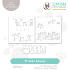 Simon Says Stamp Set of 2 Stencils and Coordinating Masks Thanks Always 1079stc