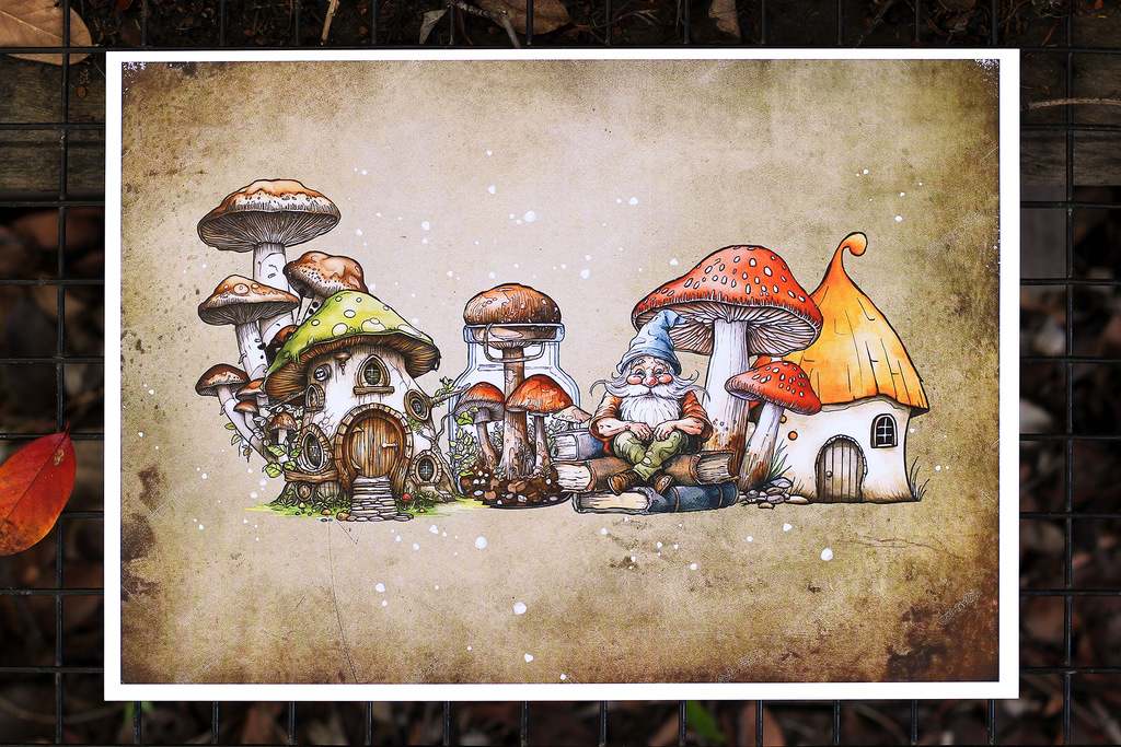 AALL & Create Whimsical Haven A7 Clear Stamps 1081 mushroom house