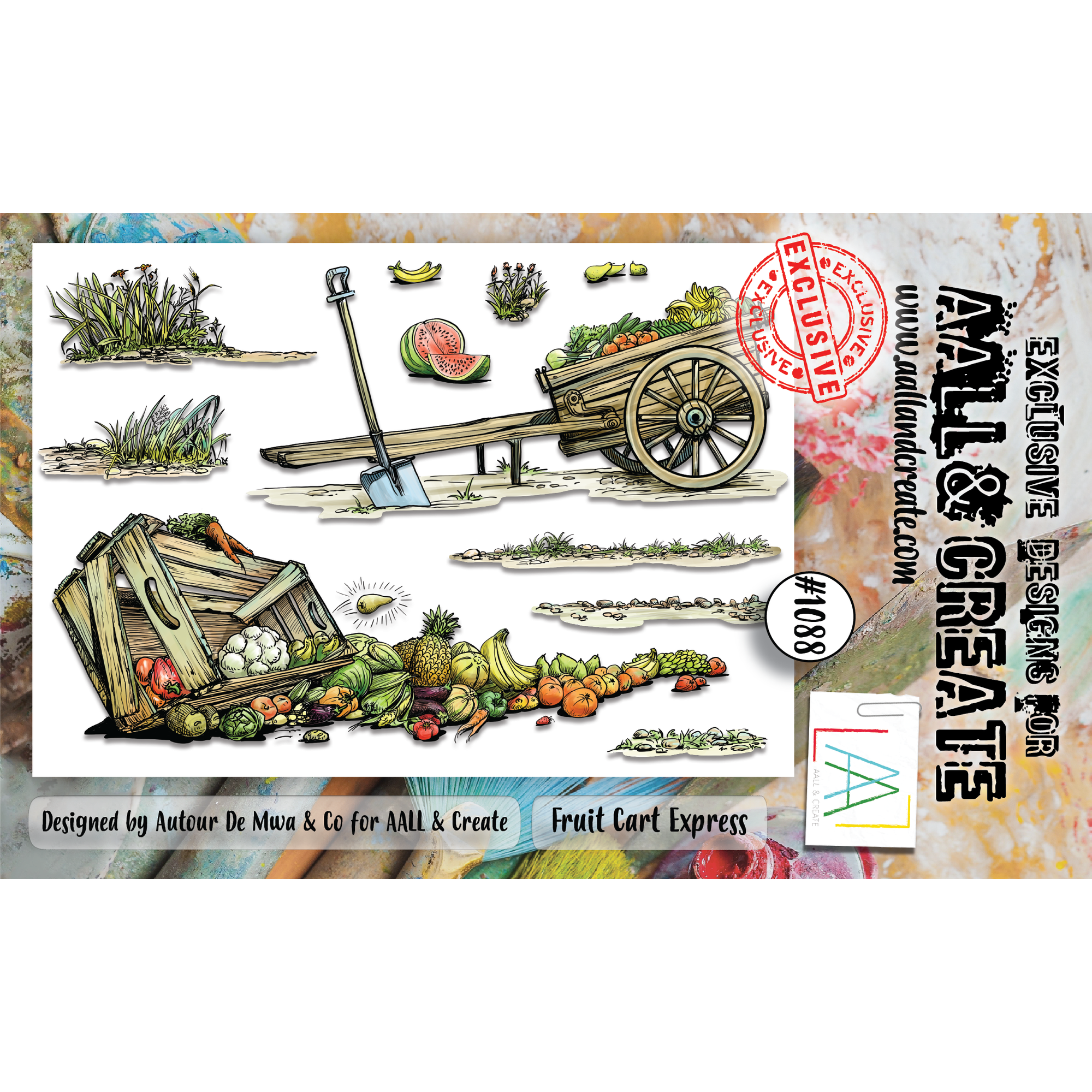 AALL & Create Fruit Cart Express A6 Clear Stamps 1088