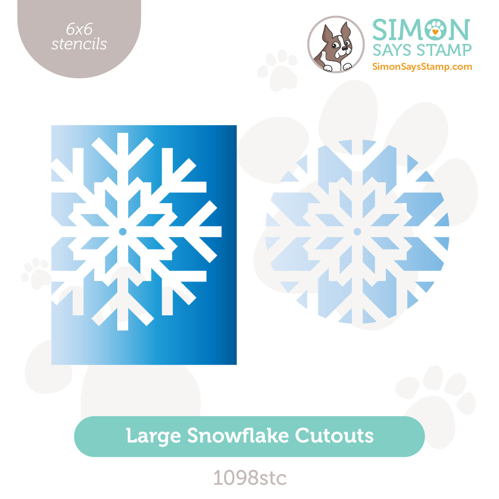 Simon Says Stamp Set of 2 Stencils Large Snowflake Cutouts 1098stc Sug