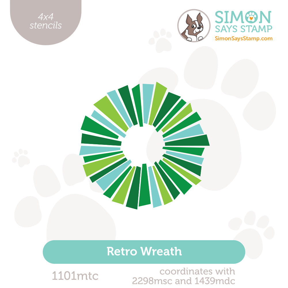 Simon Says Stamp Stencils Retro Wreath 1101mtc And Everything Nice