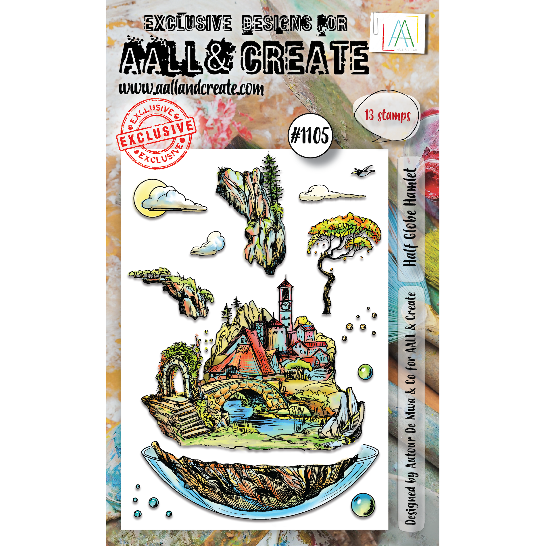 AALL & Create Half Globe Hamlet A6 Clear Stamps 1105