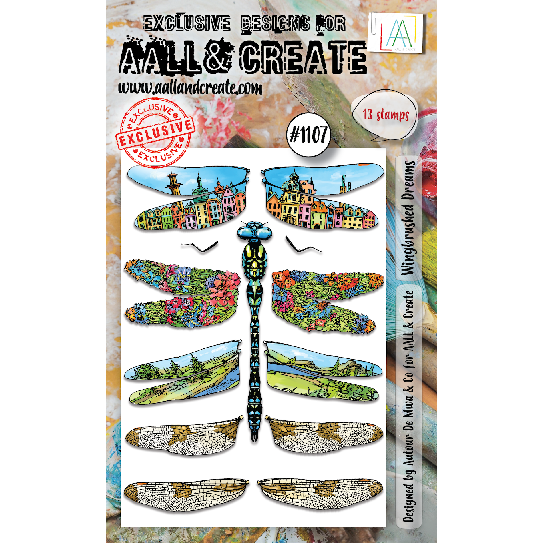AALL & Create Wingbrushed Dreams A6 Clear Stamps 1107