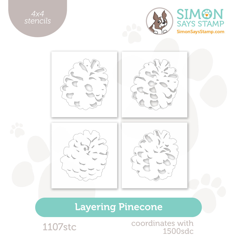 Simon Says Stamp Stencils Layering Pinecone 1107stc