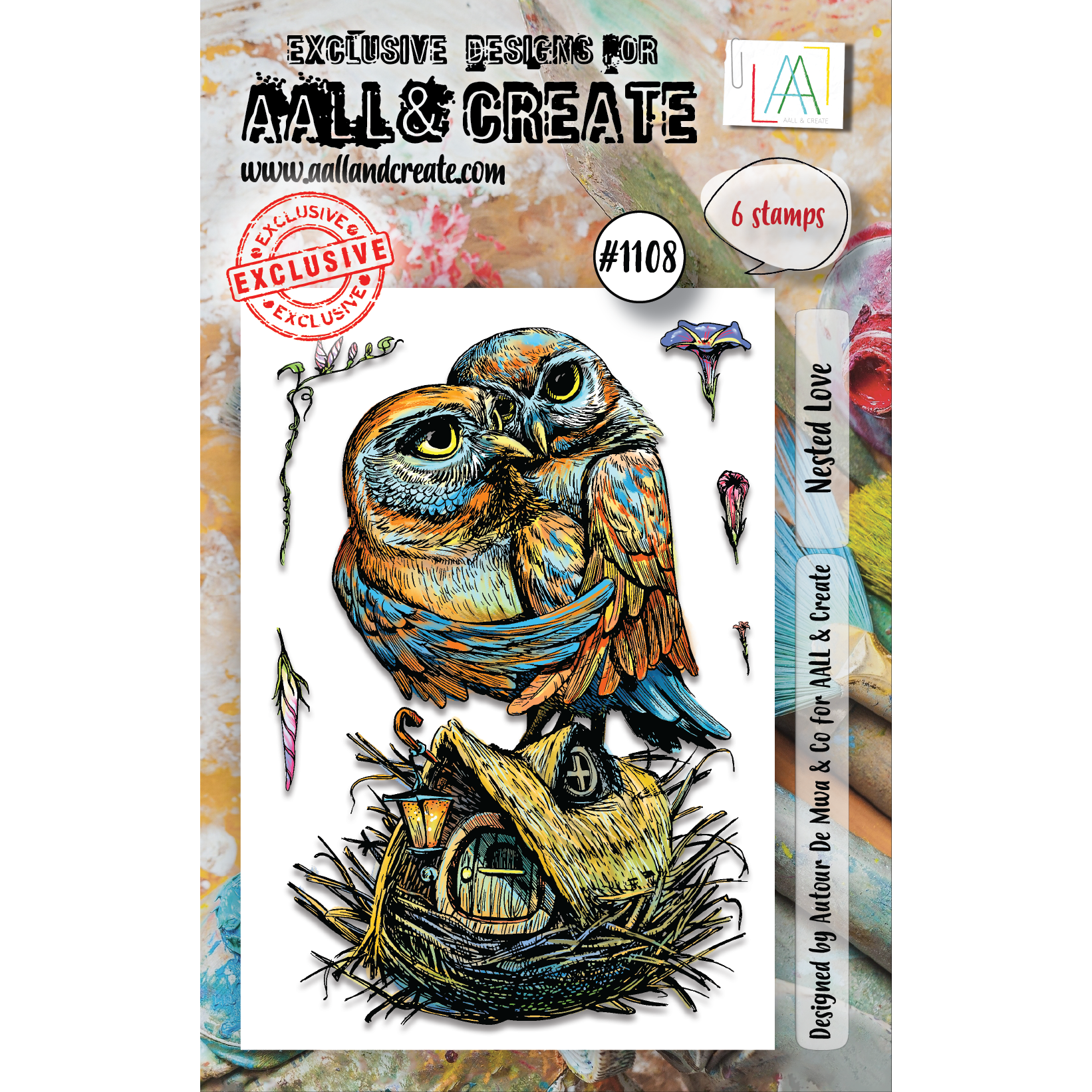 AALL & Create Nested Love A7 Clear Stamps 1108