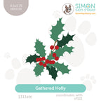 Simon Says Stamp Set of 3 Stencils Gathered Holly 1111stc