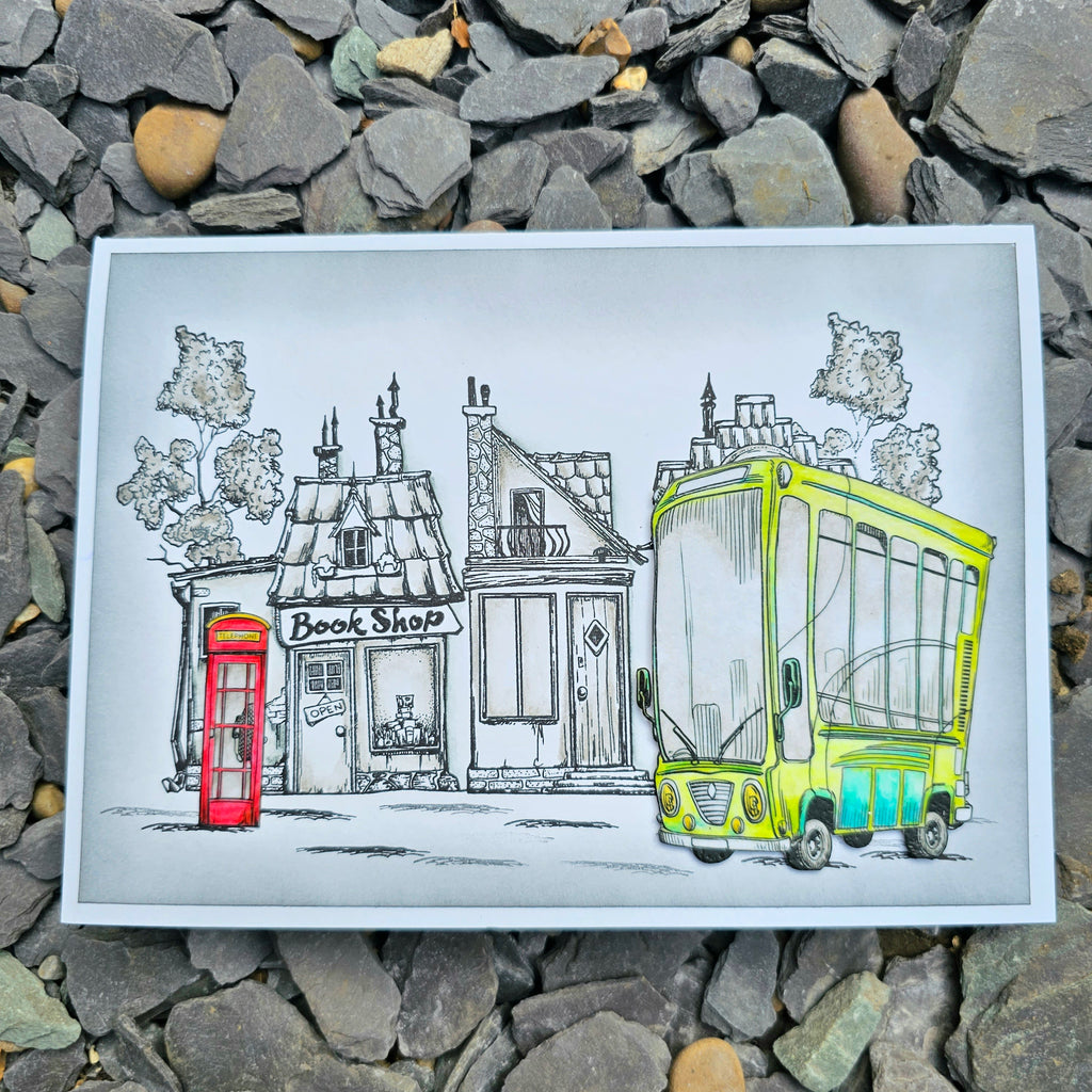AALL & Create Brit Stop Bus Pop A6 Clear Stamps 1113 phone booth