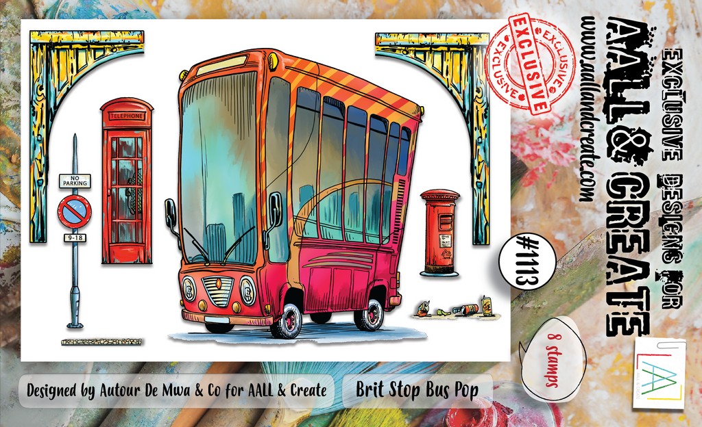 AALL & Create Brit Stop Bus Pop A6 Clear Stamps 1113