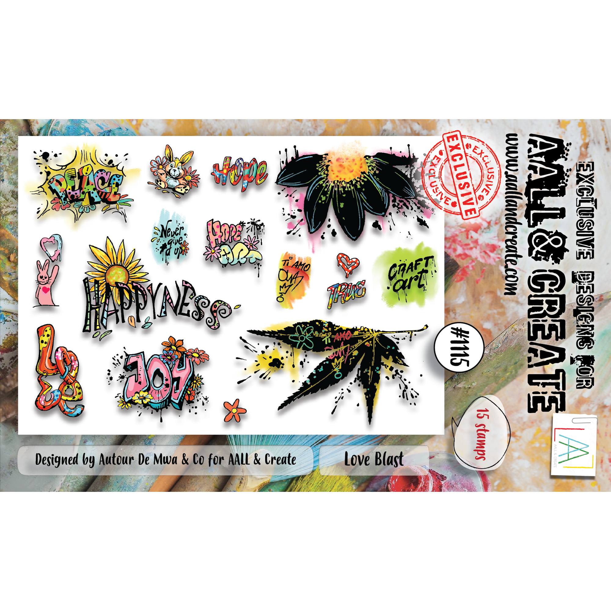 AALL & Create Love Blast A6 Clear Stamps 1115