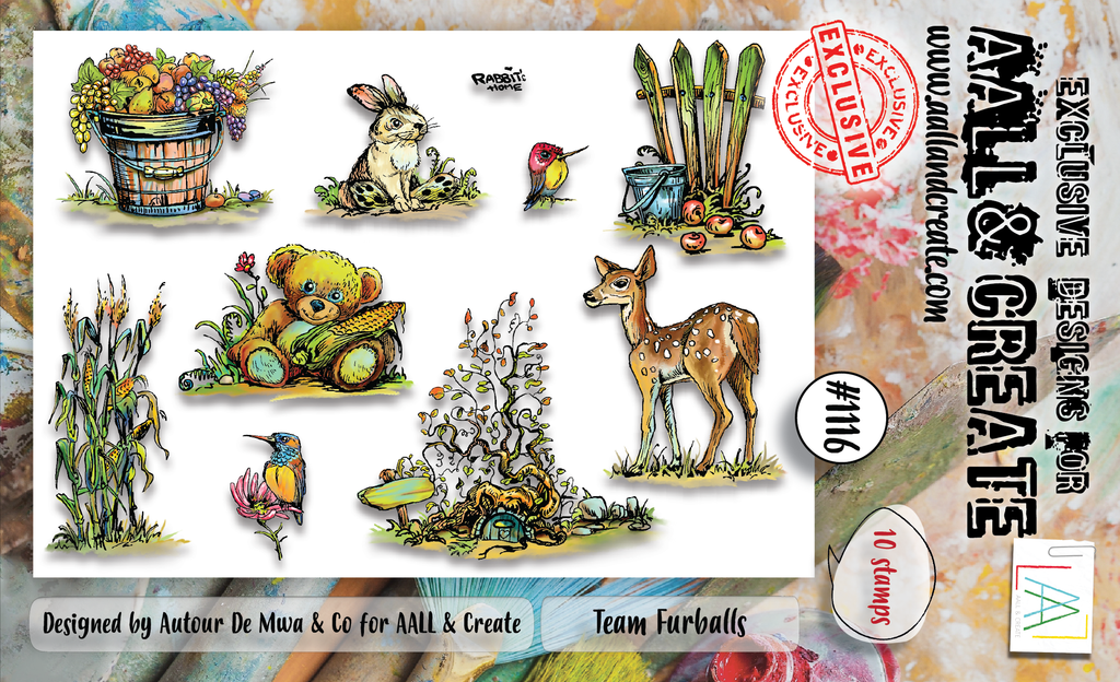 AALL & Create Team Furballs A6 Clear Stamps 1116