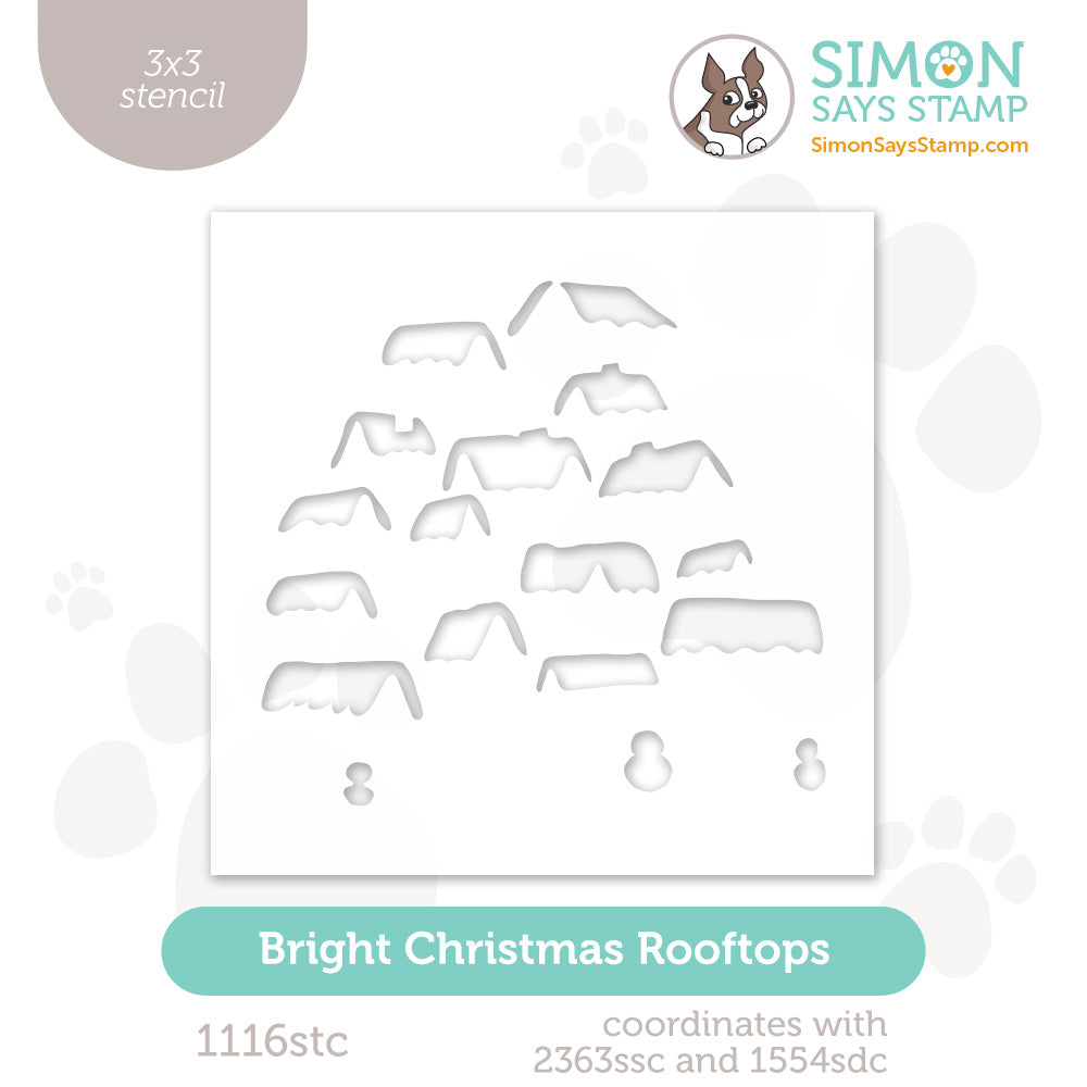 Simon Says Stamp Stencil Bright Christmas Rooftops 1116stc