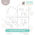 Simon Says Stamp Set of 4 Stencils Impressionistic Flower 1120mtc In My Heart