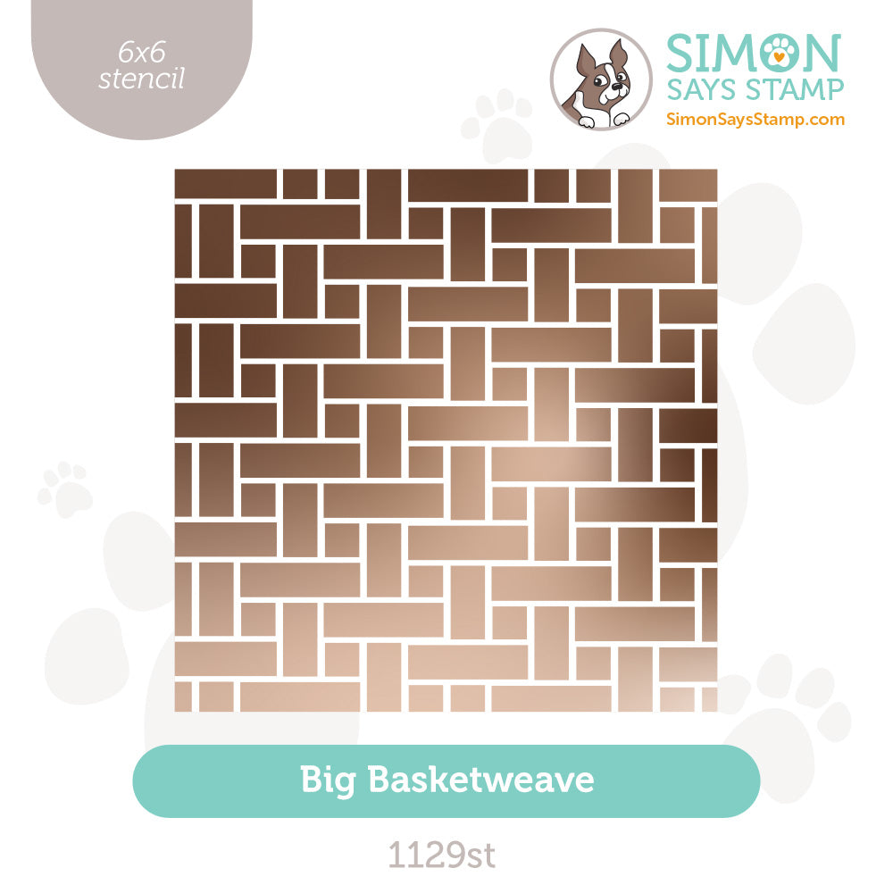 Simon Says Stamp Stencil Big BasketWeave 1129st In My Heart