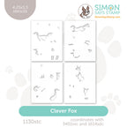 Simon Says Stamp Set of 4 Stencils Clever Fox 1130stc Shine On