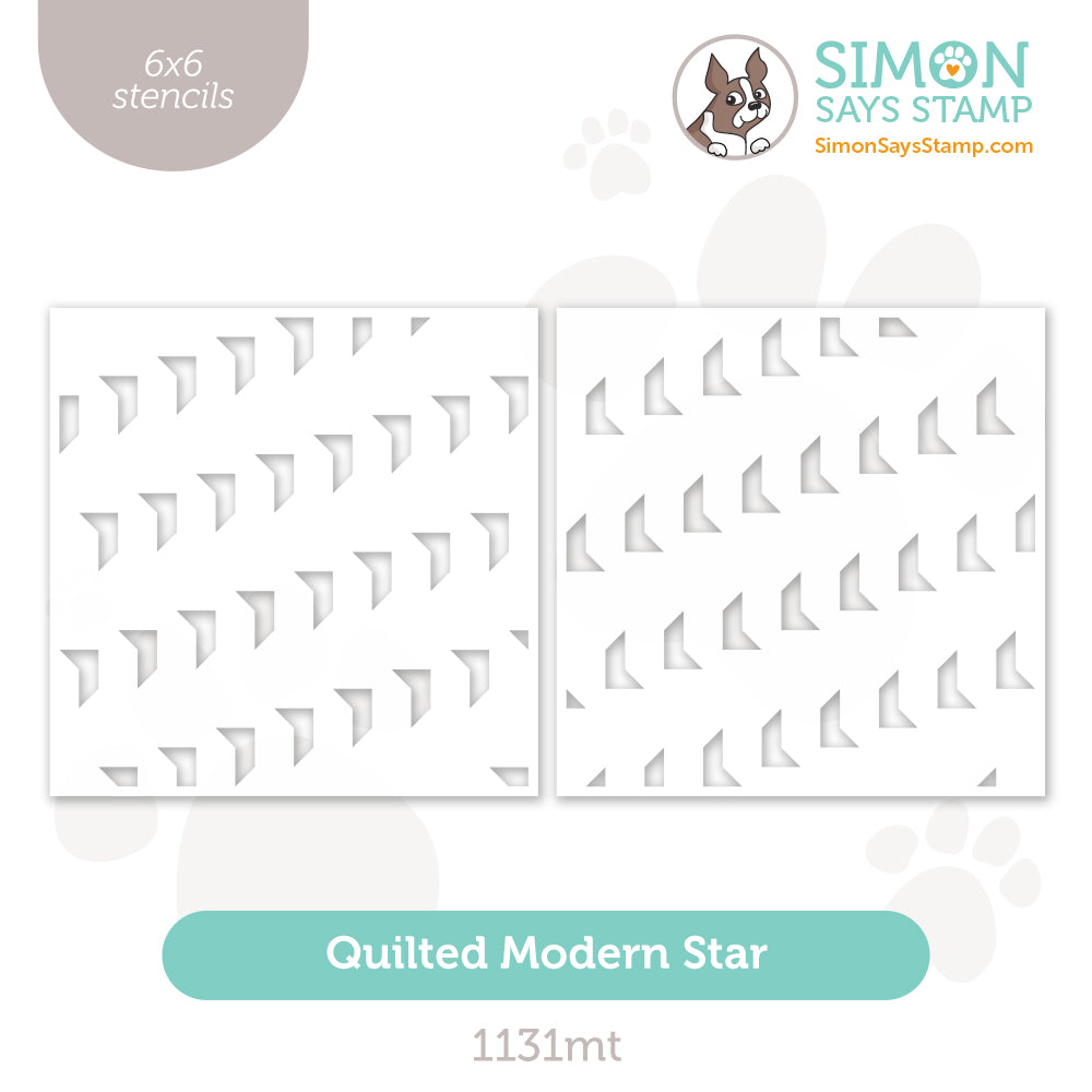 Simon Says Stamp Set of 2 Stencils Quilted Modern Star 1131mt Stamptember