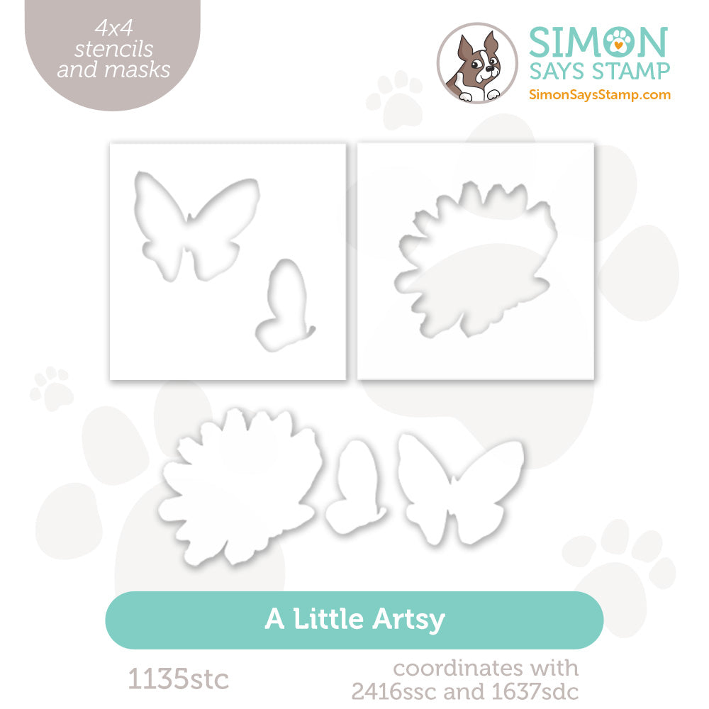 Simon Says Stamp Set of 2 Stencils A Little Artsy 1135stc
