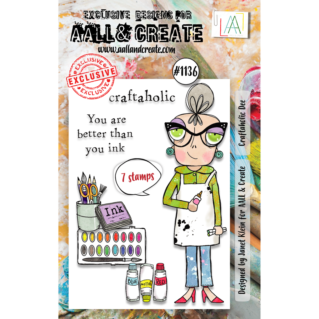 AALL & Create Craftaholic Dee A7 Clear Stamps 1136