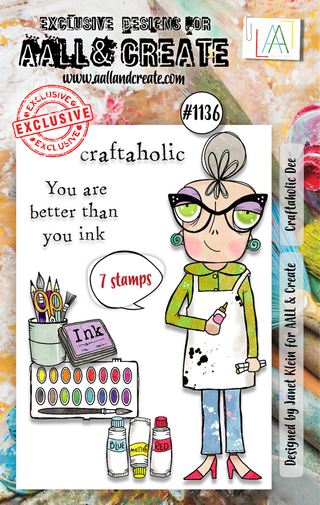 AALL & Create Craftaholic Dee A7 Clear Stamps 1136
