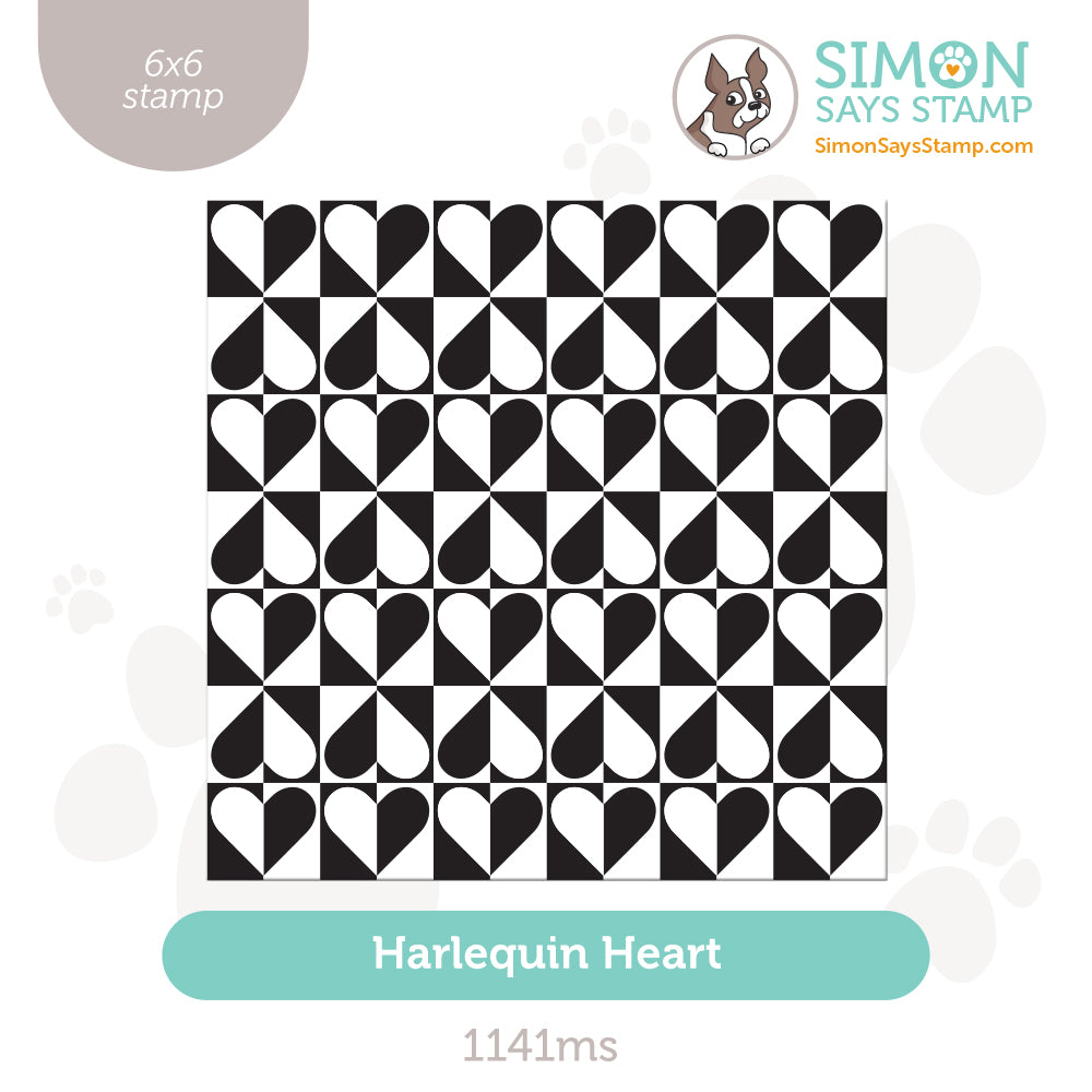 Simon Says Clear Stamp Harlequin Heart 1141ms To Love
