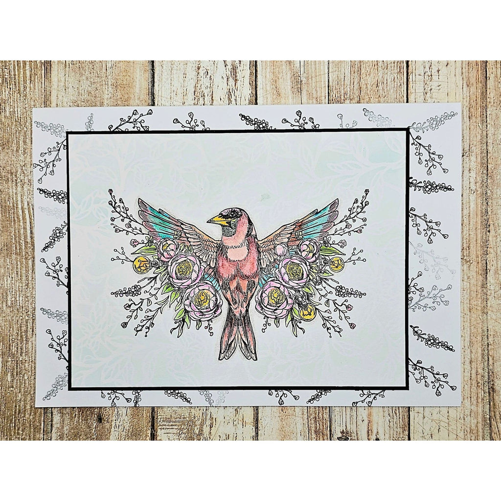 AALL & Create Light Up The Sky A6 Clear Stamps 1144 birds and flowers