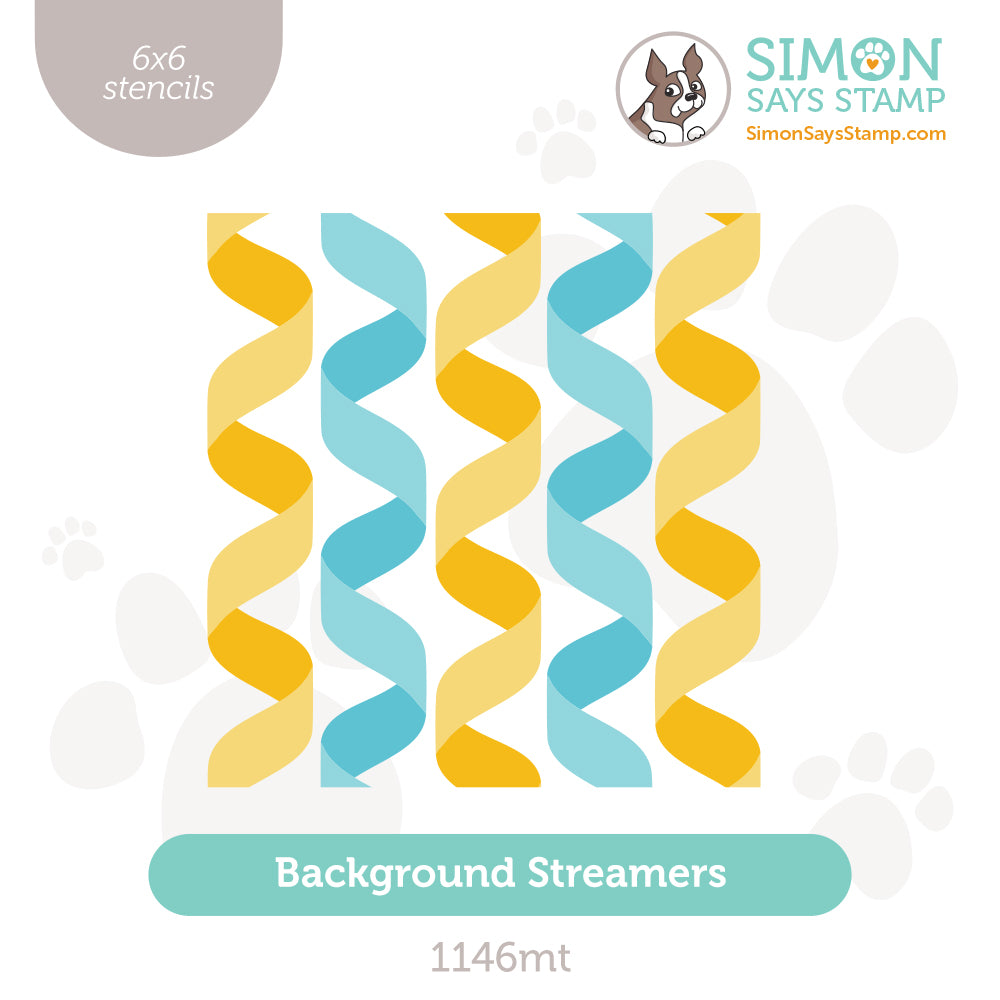 Simon Says Stamp Set of 2 Stencils Background Streamers 1146mt Stamptember