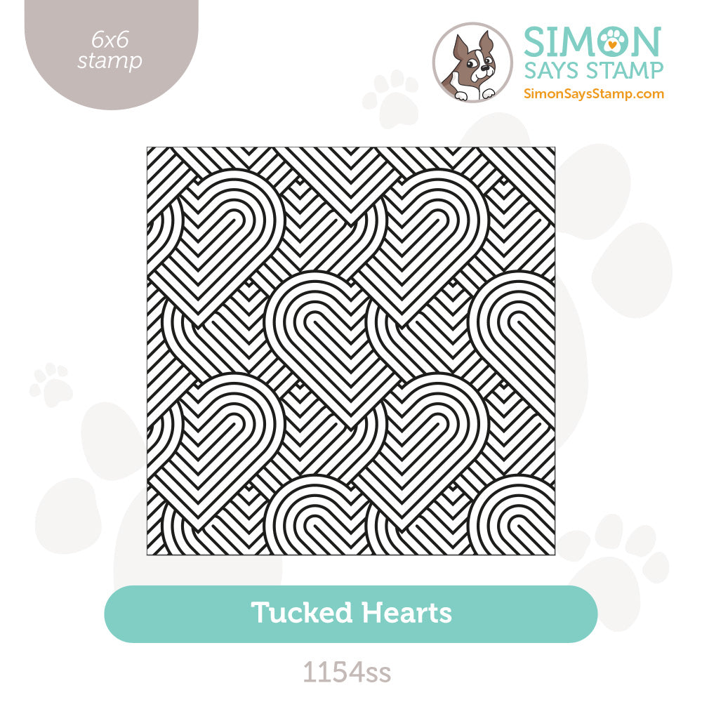 Simon Says Clear Stamp Tucked Hearts 1154ss To Be Loved