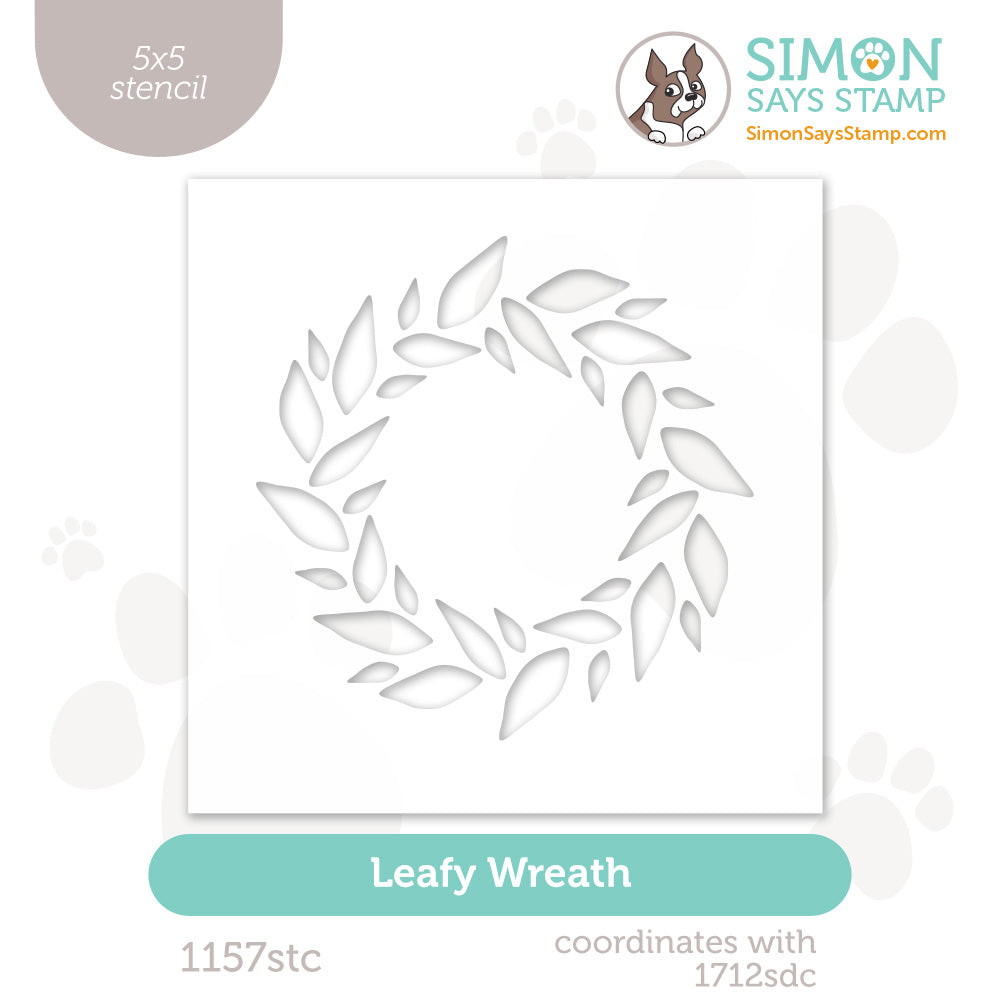 Simon Says Stamp Stencil Leafy Wreath 1157stc Sending Cheer