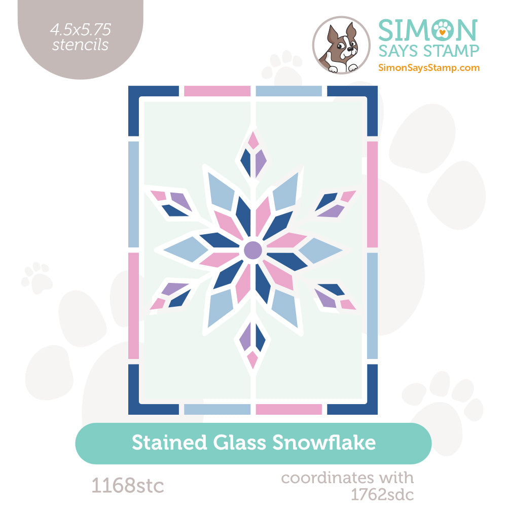 Simon Says Set of 4 Stencils Stained Glass Snowflake 1168stc Stamptember