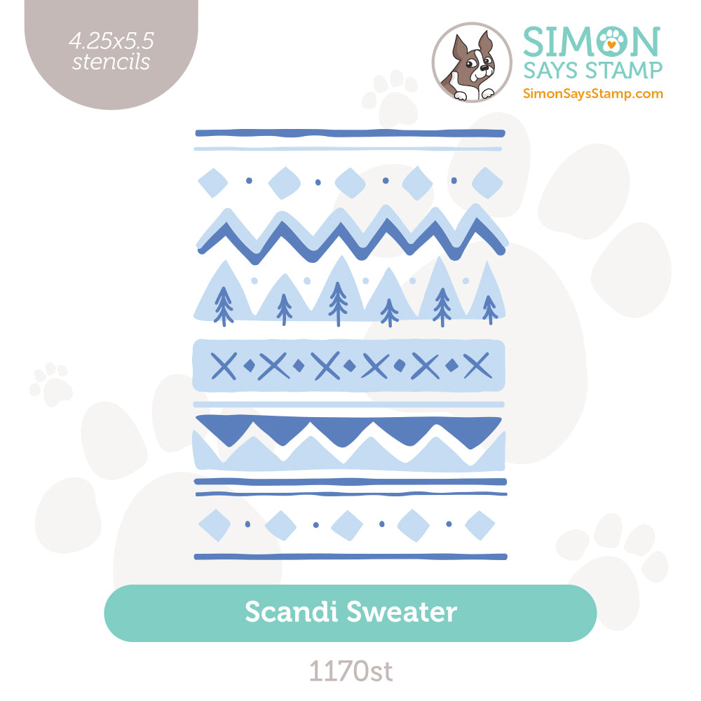 Simon Says Stamp Set of 2 Stencils Scandi Sweater 1170st Sending Cheer
