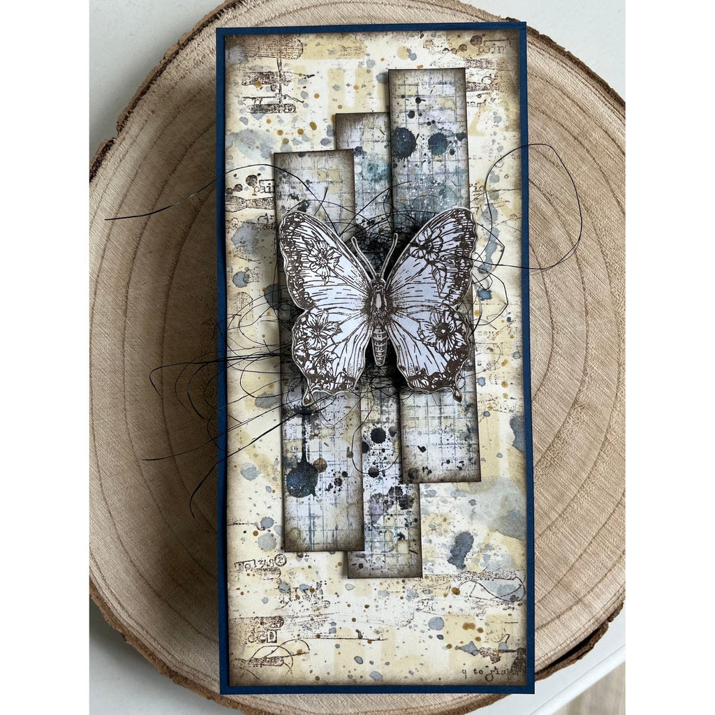 AALL & Create Floral Flyer A7 Clear Stamps 1171 butterfly