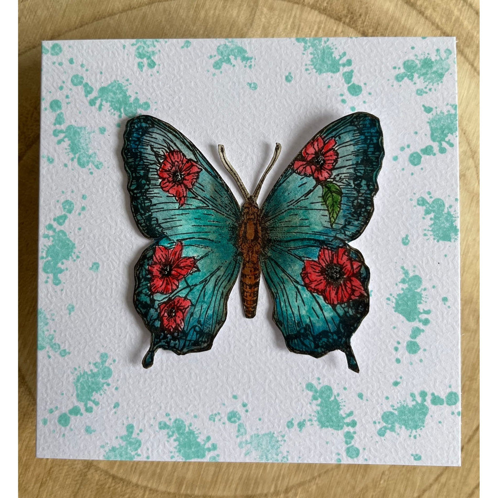 AALL & Create Floral Flyer A7 Clear Stamps 1171 butterfly flower