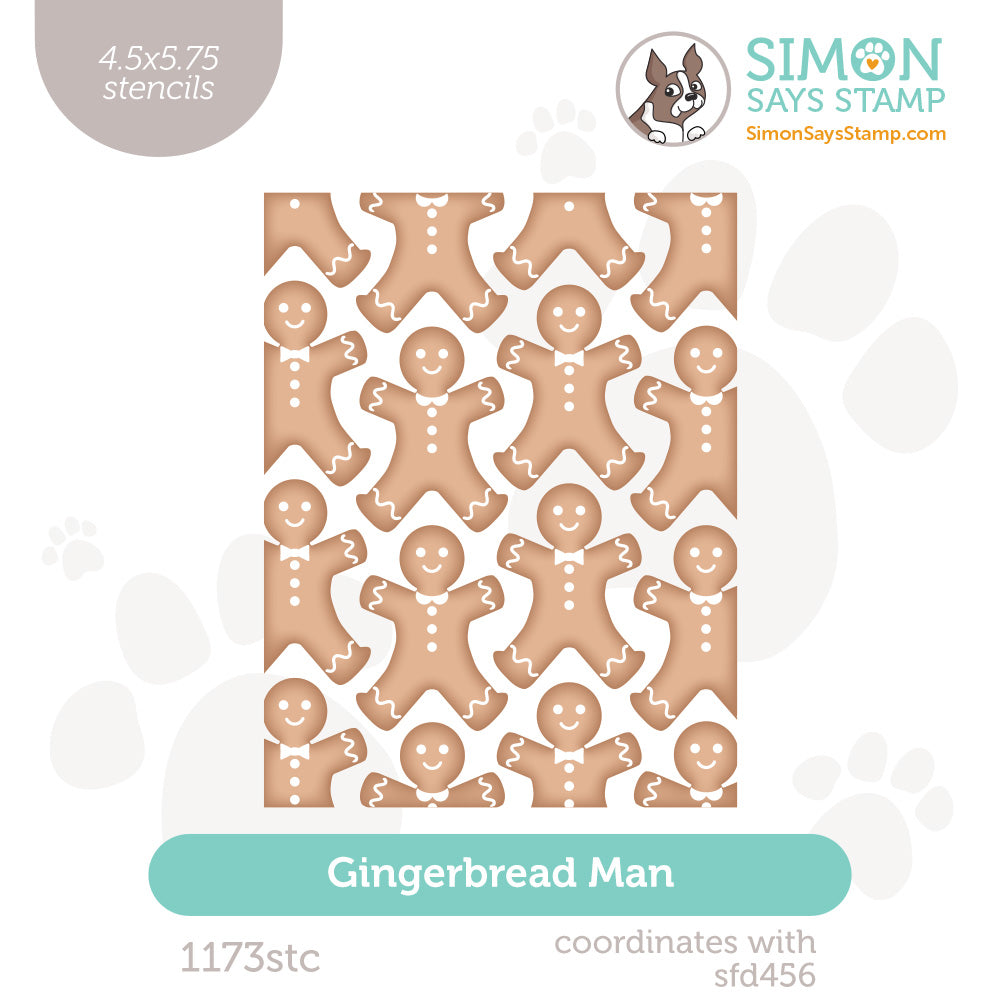 Simon Says Set of 2 Stencils Gingerbread Man 1173stc Sending Cheer
