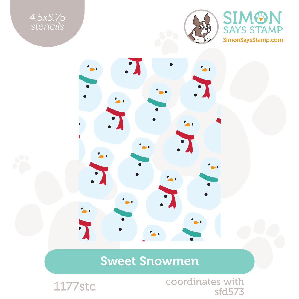 Simon Says Set of 3 Stencils Sweet Snowmen 1177stc Sending Cheer