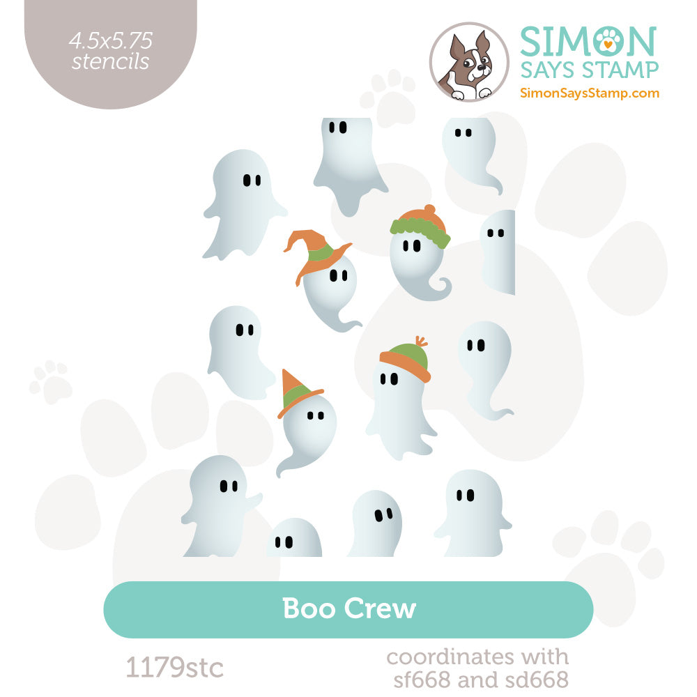 Simon Says Stamp Set of 3 Stencils Boo Crew 1179stc