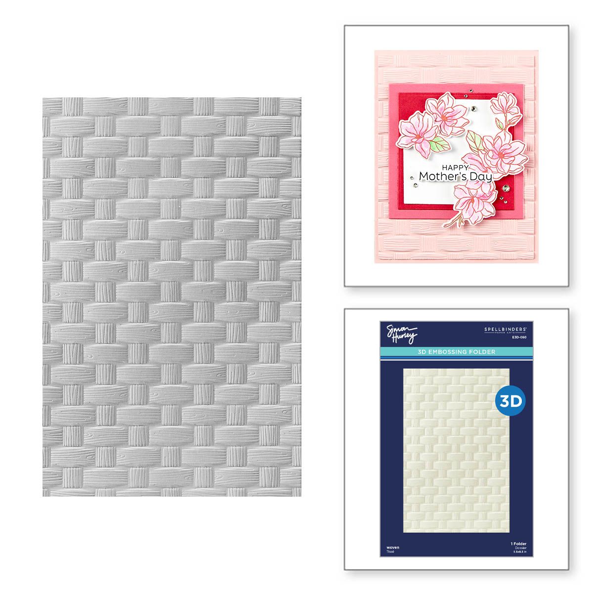 e3d-080 Spellbinders Woven 3D Embossing Folder product image
