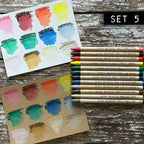 Tim Holtz Distress Watercolor Pencils Set 5 And Pencil Sharpener Bundle Color Swatch