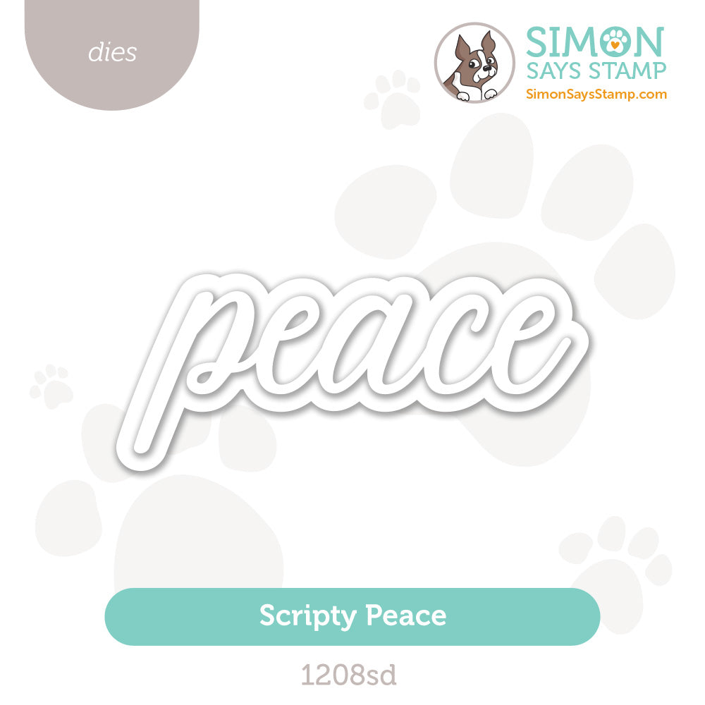 Simon Says Stamp Scripty Peace Wafer Dies 1208sd Festive Fun