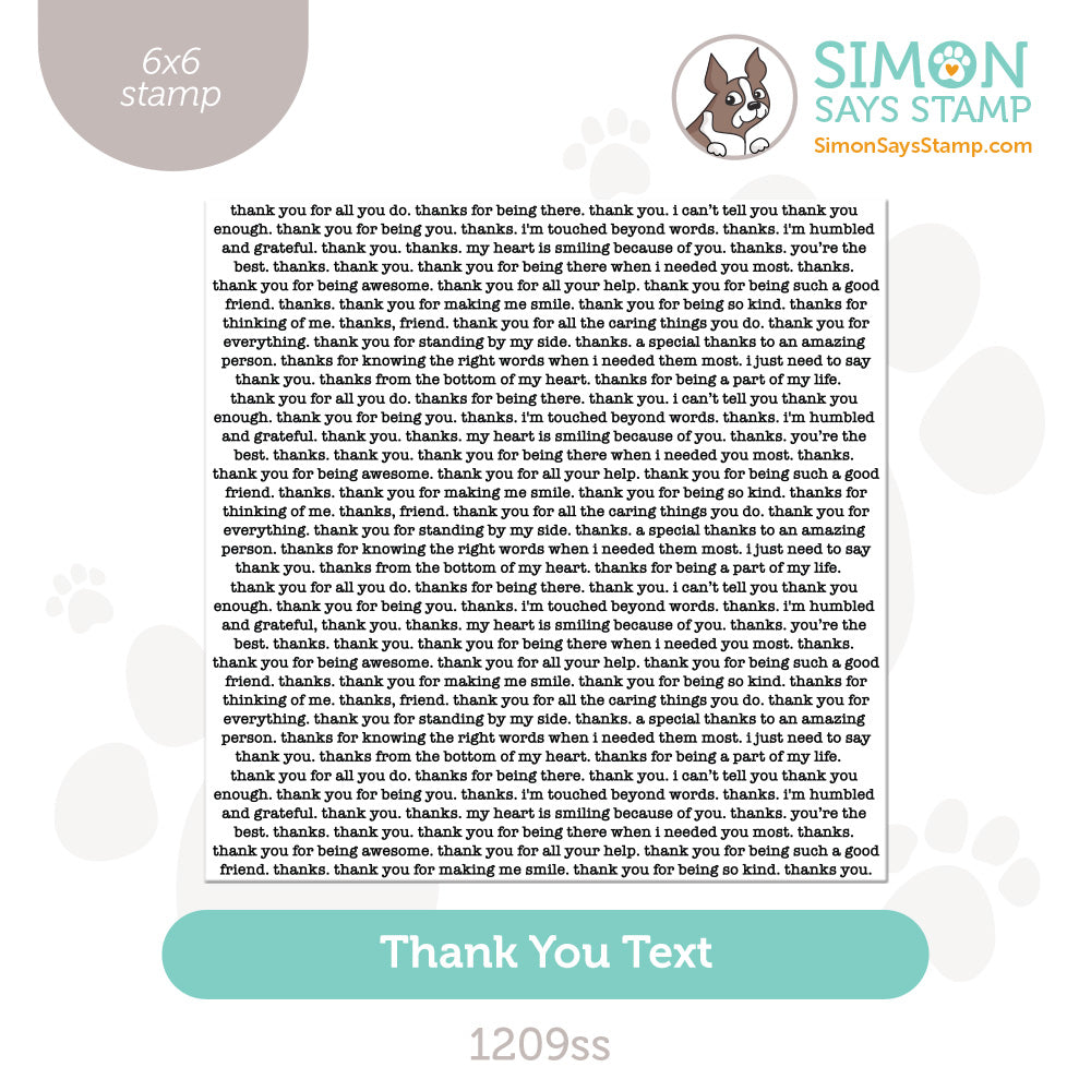 Simon Says Clear Stamp Thank You Text 1209ss Moments in Time