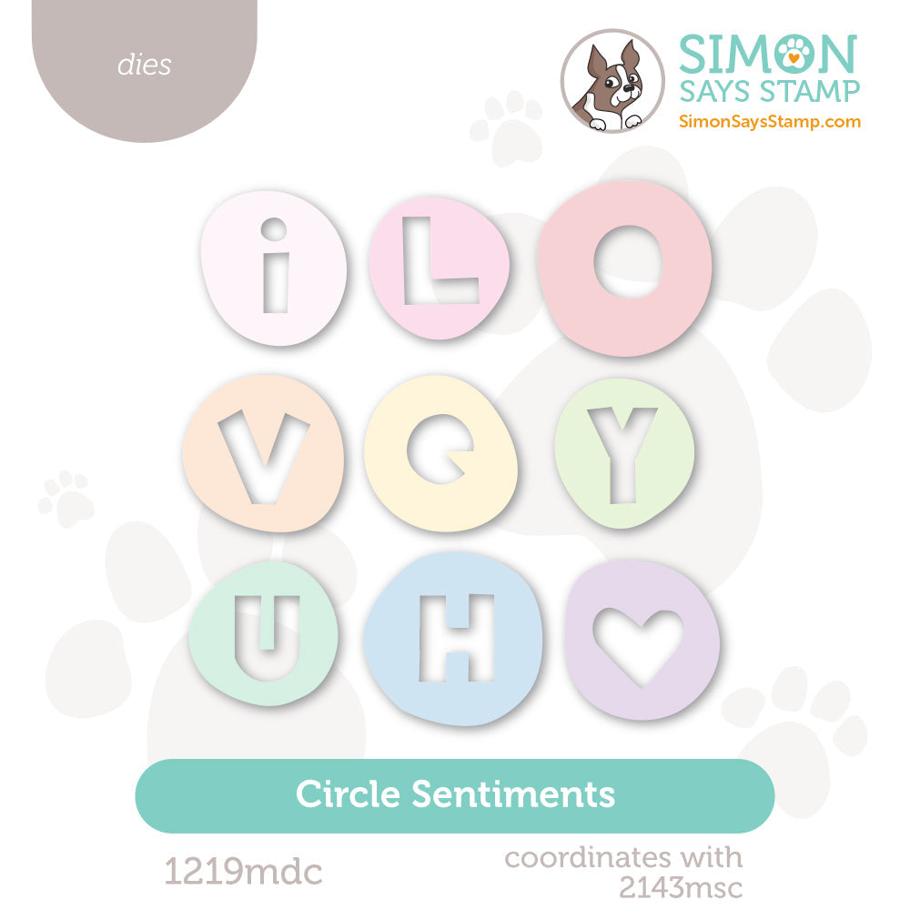 Simon Says Stamp Circle Sentiments Wafer Die 1219mdc To Love
