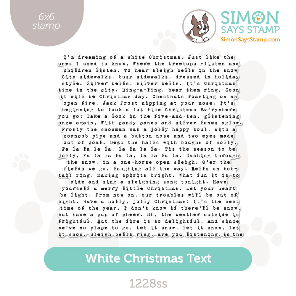 Simon Says Clear Stamp White Christmas Text 1228ss