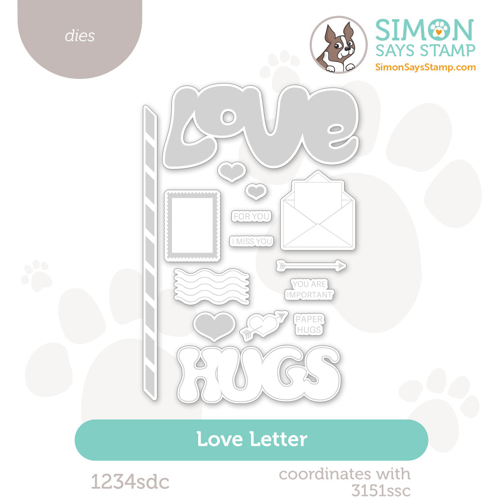 Simon Says Stamp Love Letter Wafer Dies 1234sdc To Love