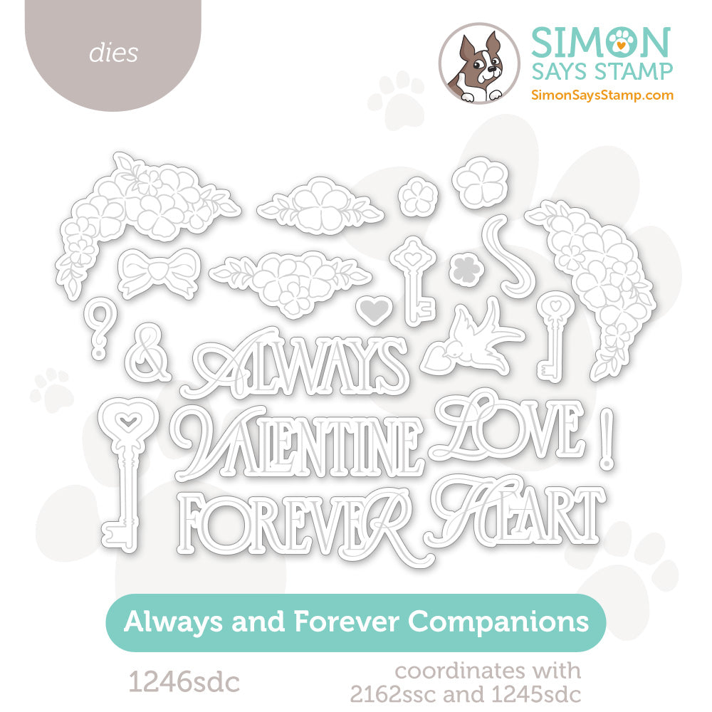 Simon Says Stamp Always and Forever Companions Wafer Dies 1246sdc To Be Loved