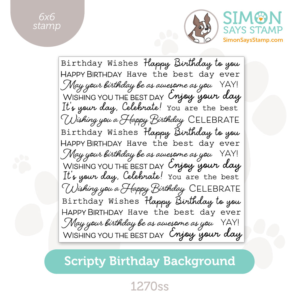 Simon Says Clear Stamp Scripty Birthday Background 1270ss STAMPtember
