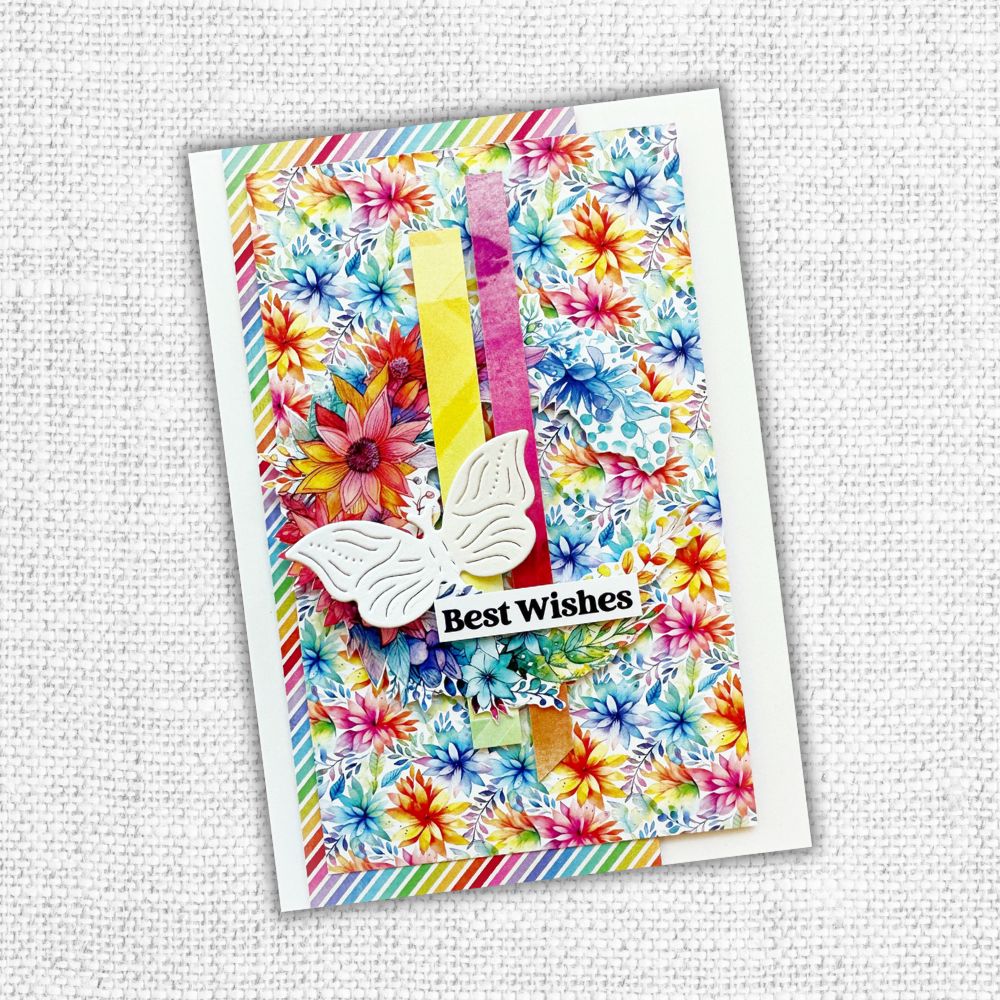 Paper Rose Rainbow Twirl 2.0 6x6 Paper 31067 best wishes