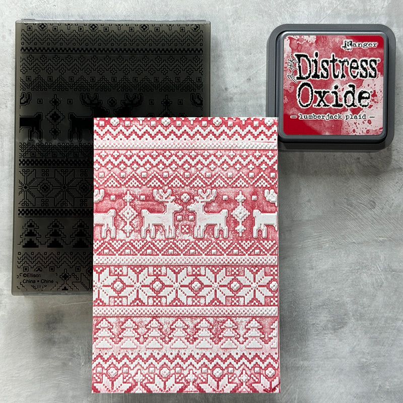 Tim Holtz Distress Oxide Ink Pad LUMBERJACK PLAID Ranger tdo82378 Christmas Ugly Sweater Project | color-code:ALT2