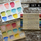 Tim Holtz Distress Watercolor Pencils Set 6 Ranger tdh83603 Color Swatch
